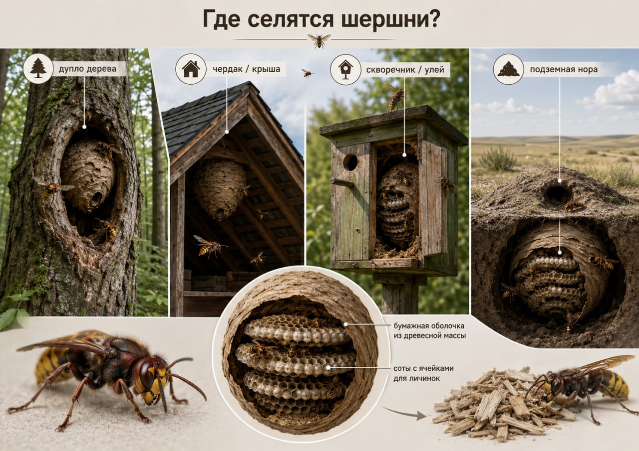 Где селятся шершни